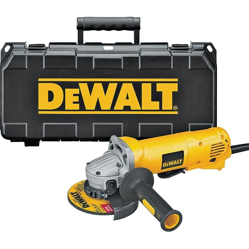 DEWALT DWE402K/D28402K Angle Grinder Kit, 5/8-11 UNC Spindle, 4-1/2 in Dia Wheel, 11,000 rpm Speed