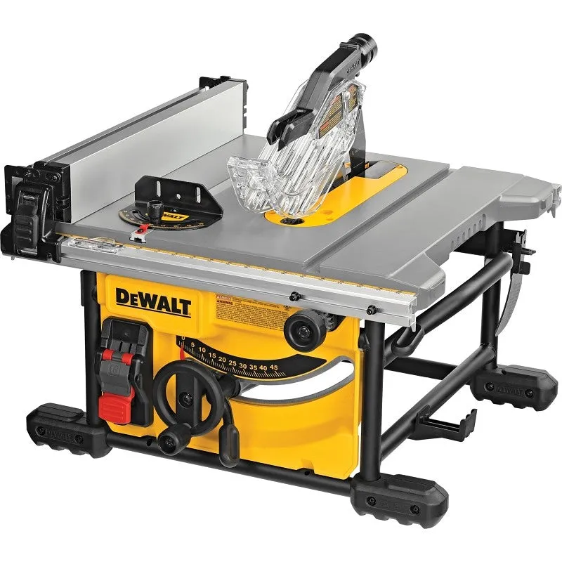 DEWALT DWE7485 Compact Jobsite Table Saw, 120 VAC, 15 A, 8-1/4 in Dia Blade, 5/8 in Arbor, 24-1/2 in Rip Capacity Right