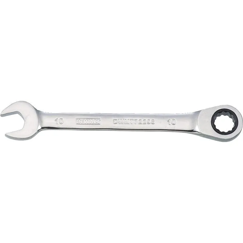 DEWALT DWMT72298OSP Combination Wrench, Metric, 10 mm Head, 5-5/32 in L, 12-Point, Chrome, Comfort-Grip Handle