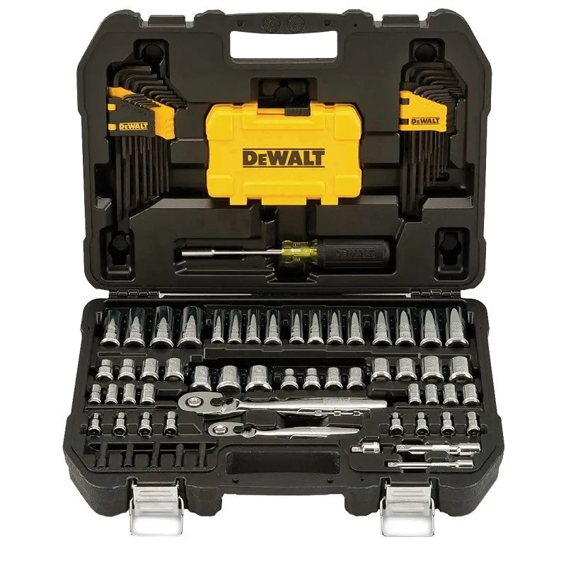 DEWALT DWMT73801 Mechanic’s Tool Set, 108-Piece, Chrome Vanadium, Polished Chrome Vanadium