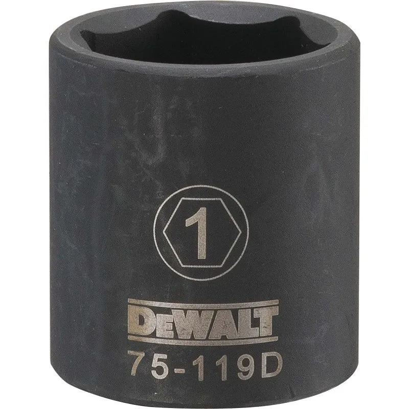 DEWALT DWMT75119OSP Deep Impact Socket, 1 in Socket, 1/2 in Drive, 6-Point, Steel, Black Oxide