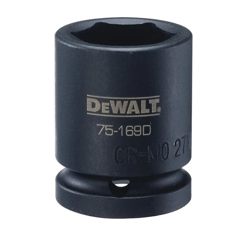 DEWALT DWMT75169OSP Impact Socket, 27 mm Socket, 3/4 in D Socket, 3/4 in Drive, 6-Point, CR-440 Steel, Black Oxide