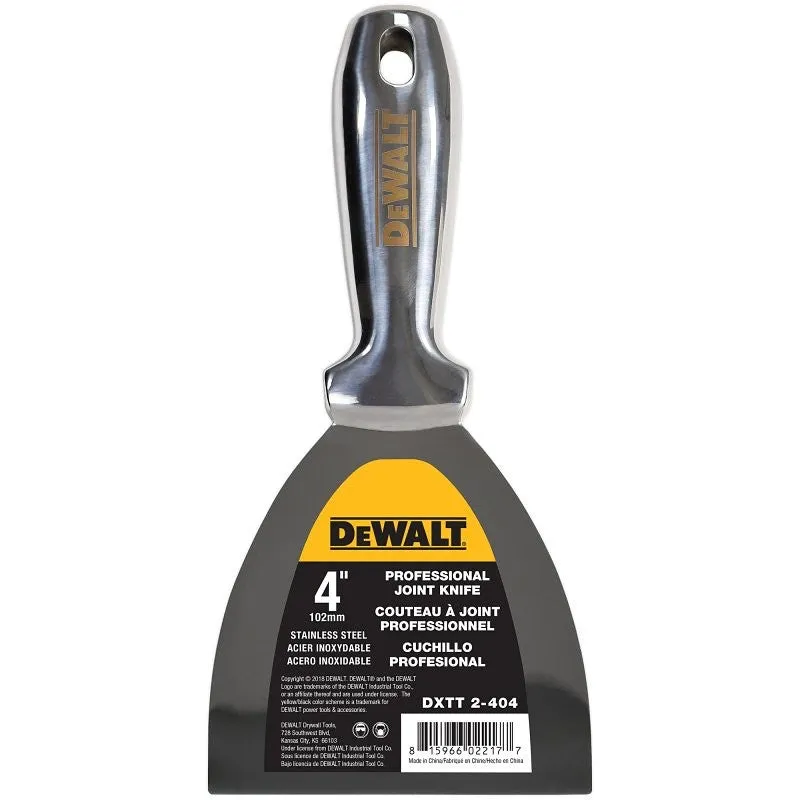 DEWALT DXTT-2-404 Joint Knife, 4 in W Blade, Stainless Steel Blade, Full-Tang, Precision Ground Blade (Pack of 4)