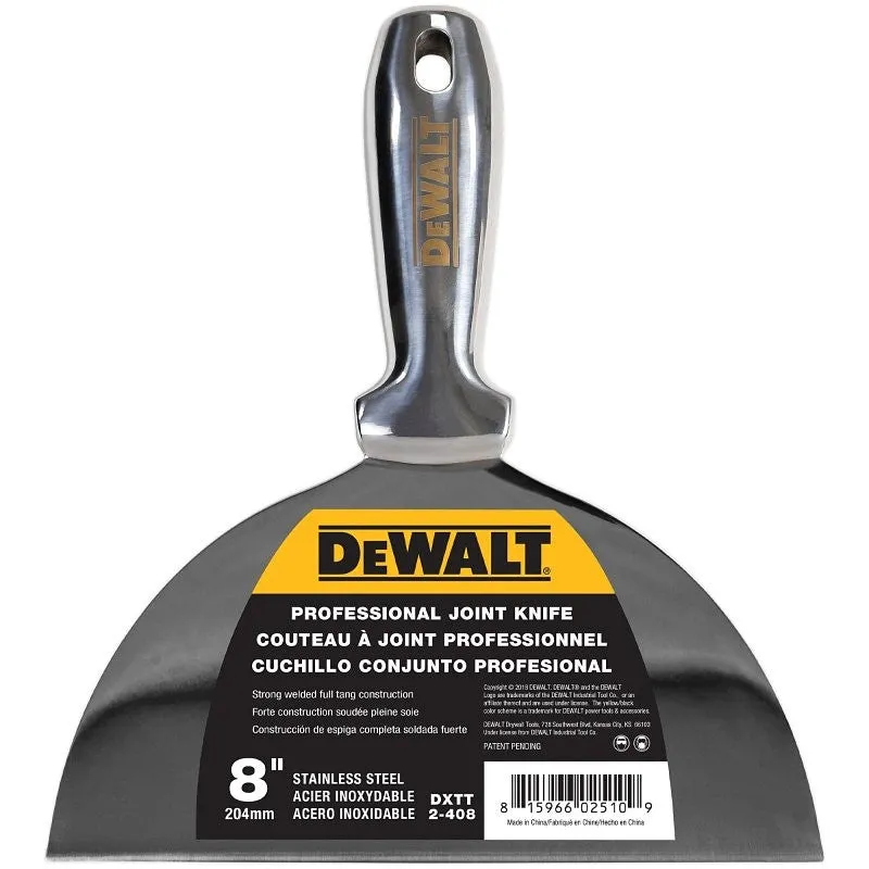 DEWALT DXTT-2-408 Joint Knife, 8 in W Blade, Stainless Steel Blade, Full-Tang, Precision Ground Blade (Pack of 8)