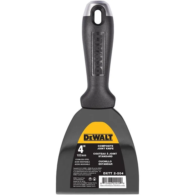 DEWALT DXTT-2-504 Joint Knife, 4 in W Blade, Stainless Steel Blade, Precision Ground Blade, Composite Handle (Pack of 4)