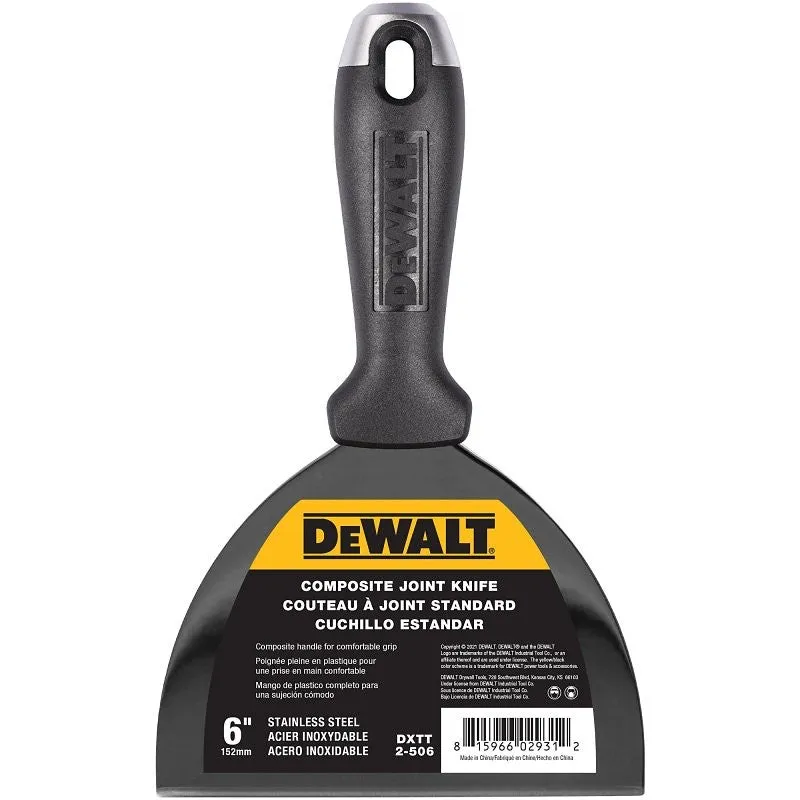 DEWALT DXTT-2-506 Joint Knife, 6 in W Blade, Stainless Steel Blade, Precision Ground Blade, Composite Handle (Pack of 4)