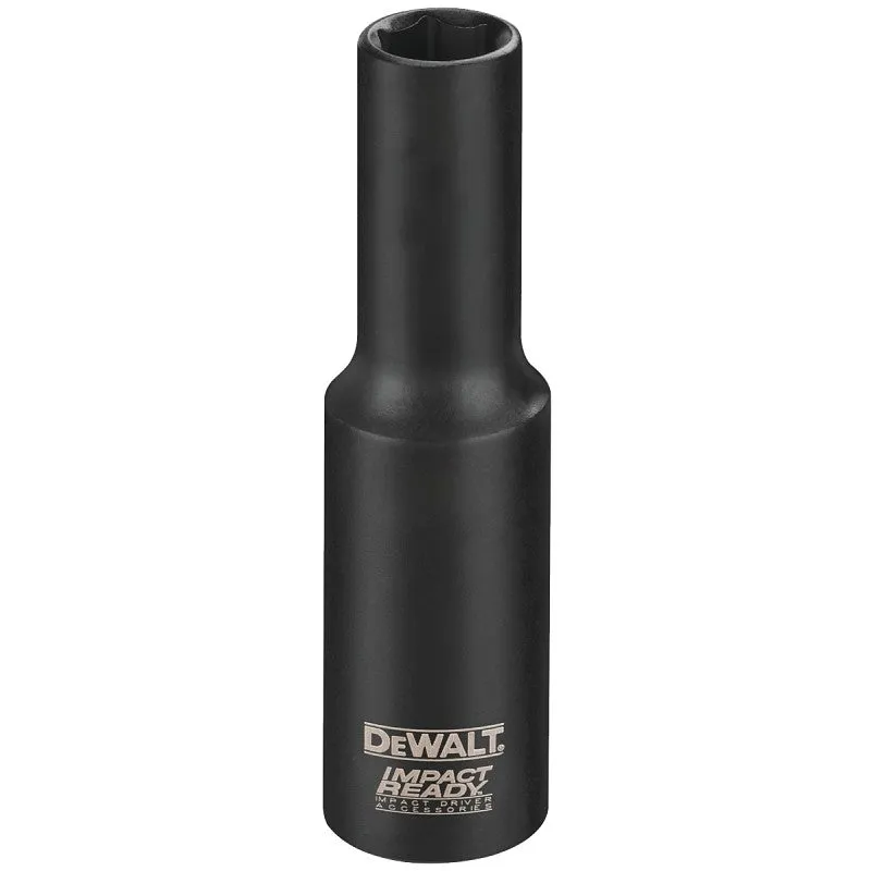 DEWALT IMPACT READY DW22952 Impact Socket, 1-1/16 in Socket, 1/2 in Drive, Square Drive, 6-Point, Steel, Black Oxide