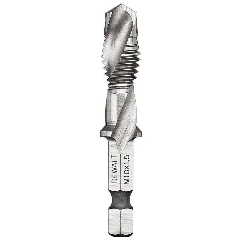 DEWALT IMPACT READY DWADTQTR10MM15 Tap and Drill Bit, 10 mm Dia, 3-Flute, Spiral Flute