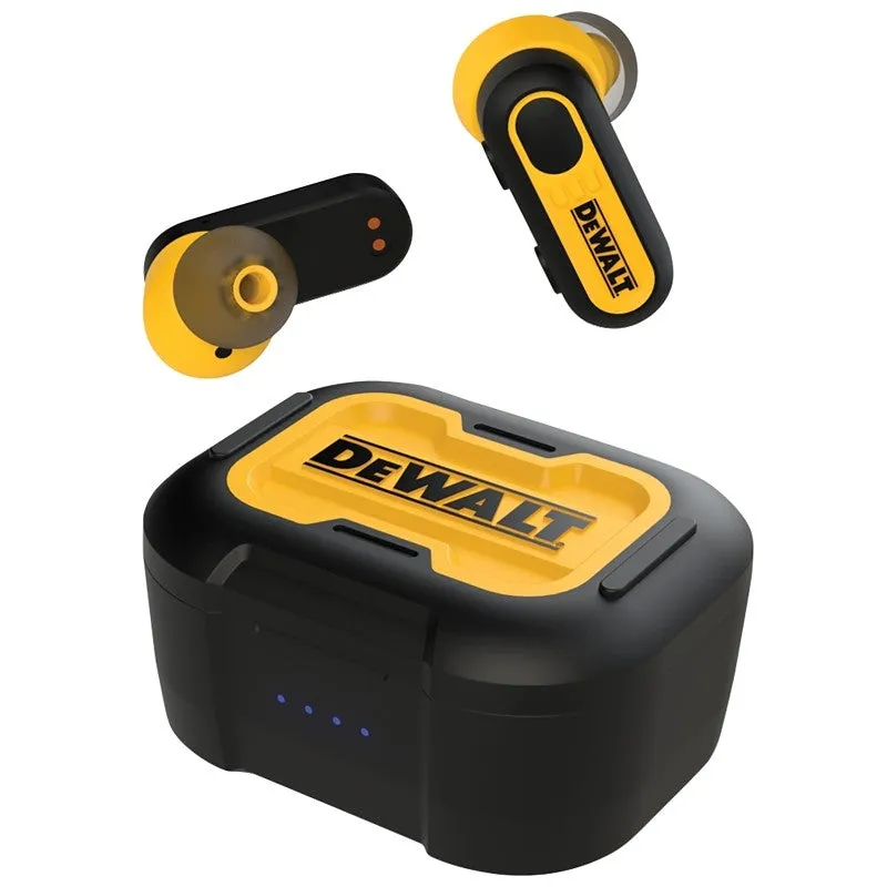 DEWALT Pro-X1 190 2092 DW2 Jobsite True Earbuds, 5.0 Bluetooth, Black/Yellow (Pack of 2)