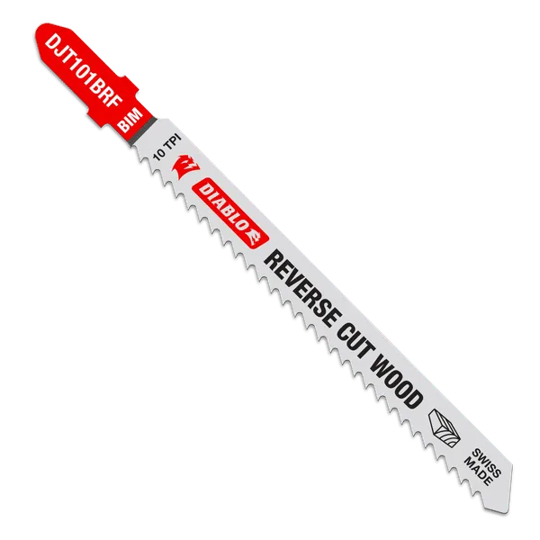 DIABLO DJT101BRF5 4″ 10TPI Bi-Metal Jig Saw Blades for Reverse Wood Cuts (5-pk)
