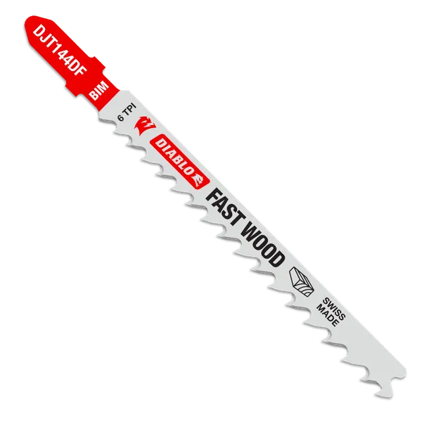 DIABLO DJT144DF5 4″ 6TPI Bi-Metal Jig Saw Blades for Wood (5-pk)