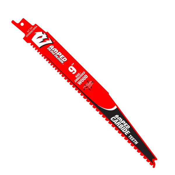DIABLO DS0906CWSA 9″ 5/7 TPI AMPED™ Demo Demon™ Carbide Teeth Reciprocating Saw Blade for Nail-Embedded Wood