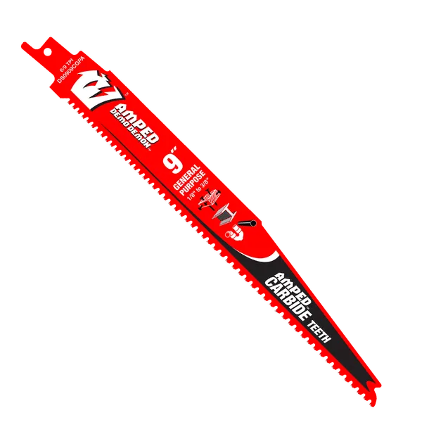 DIABLO DS0909CGPA 9″ 6/9TPI AMPED™ Demo Demon™ Carbide Teeth Reciprocating Saw Blade for General Purpose Cuts
