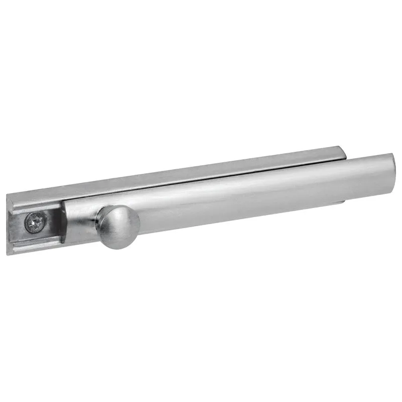 Defender Security U 10306 Slide Bolt, 4 in L Bolt, Brass, Satin Nickel
