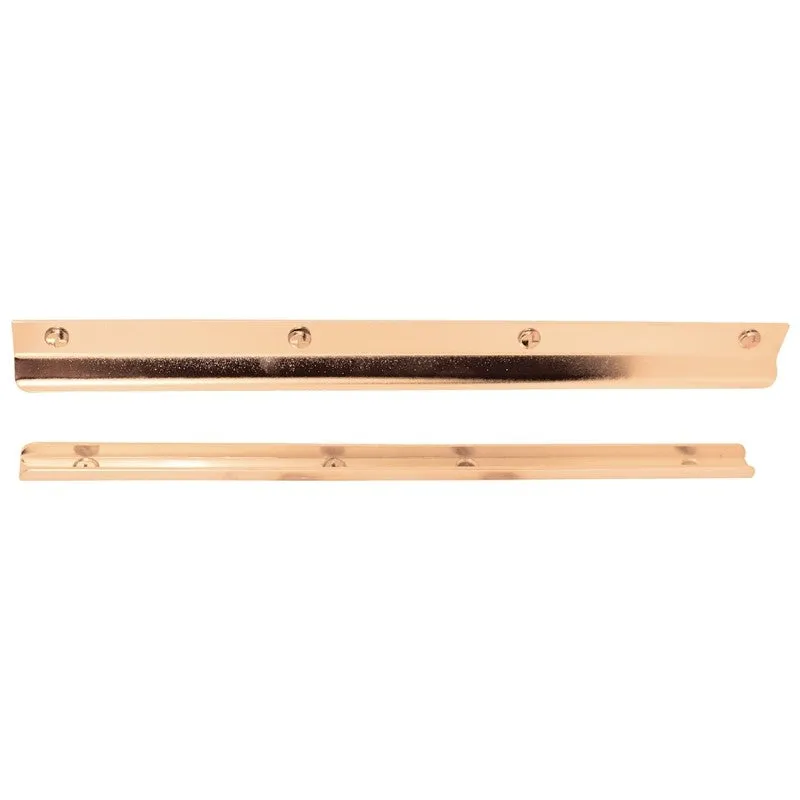 Defender Security U 9514 Entry Door Latch Shield, 12 in L, Steel, Brass