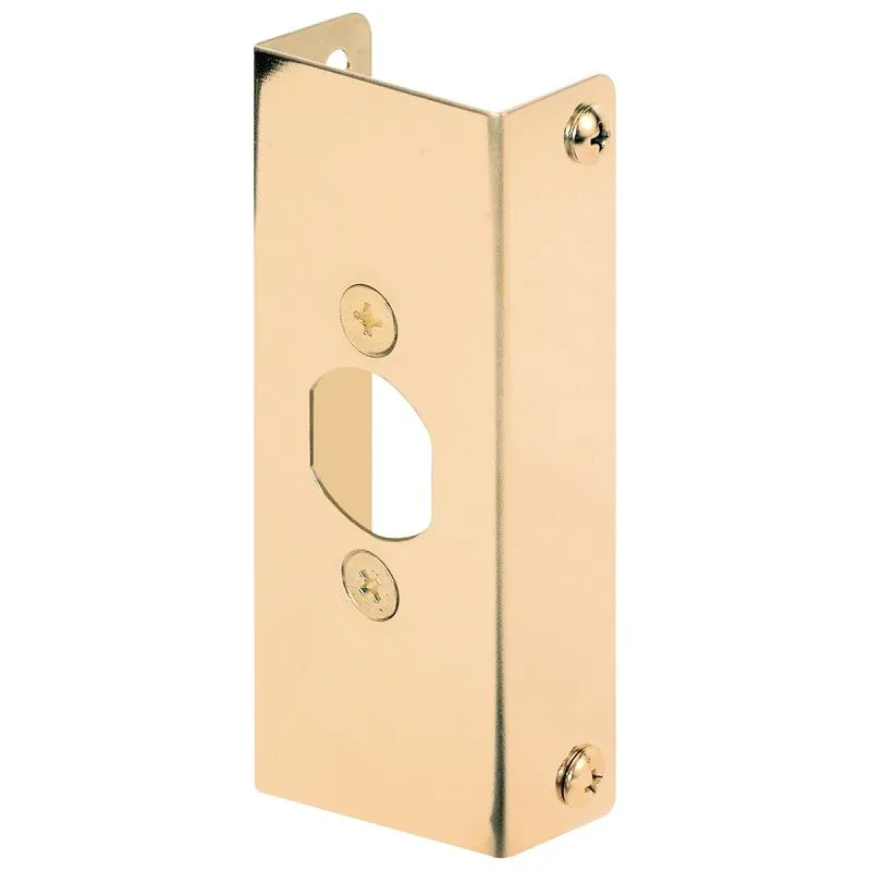 Defender Security U 9567 Door Edge Reinforcer, 1-3/4 in Thick Door, Solid Brass, Brass, 4-1/2 in H, 1 in W