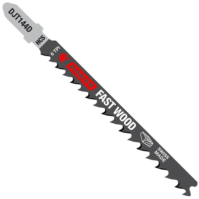 Diablo DJT144D5 Jig Saw Blade, 4 in L, 6 TPI, High Carbon Steel Cutting Edge