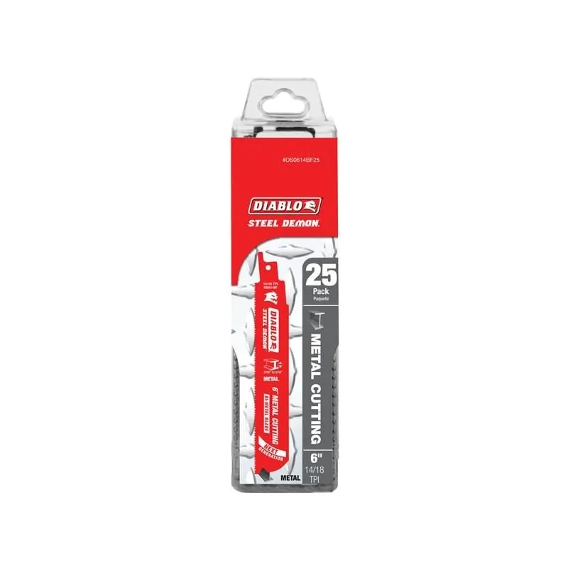 Diablo DS0614BF25 6 Diablo Bi-Metal Recip Blade for Metal (3/32 to 5/16 ) (25 pk)