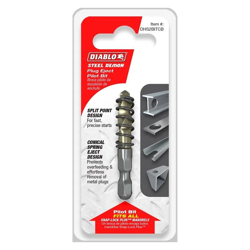 Diablo Steel Demon DHS2BITCB Pilot Drill Bit, 1/4 in Shank, 1/4 in Dia Bit, Hex Shank