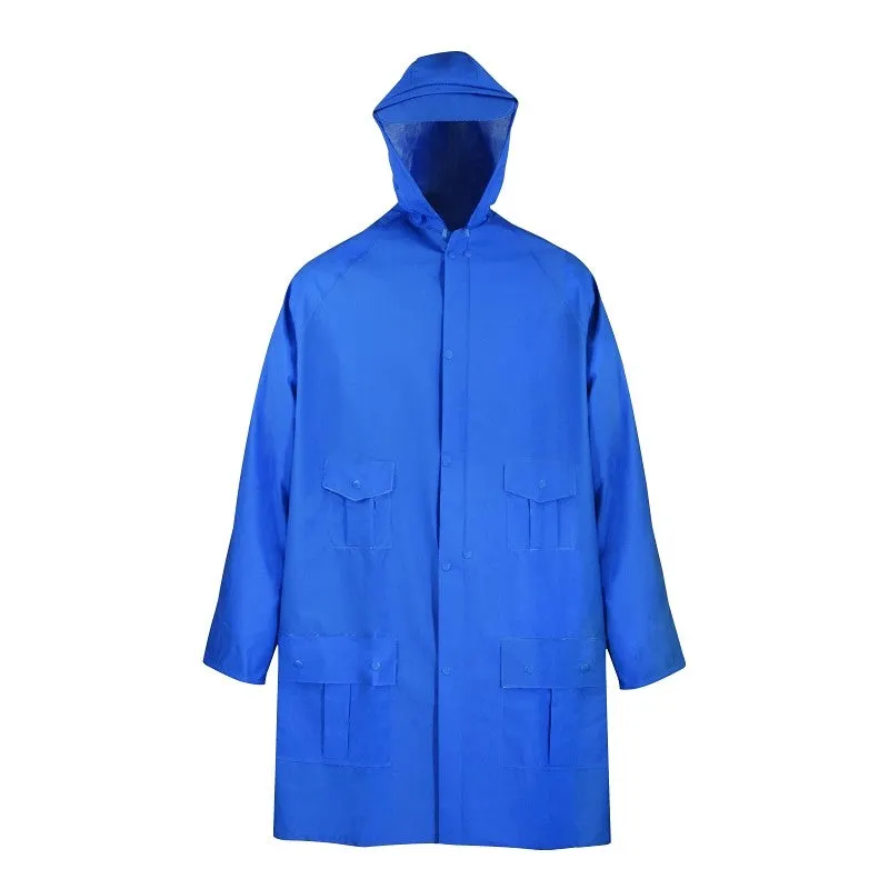 Diamondback 8156GRBXX Rain Parka, 2XL, PVC, Blue, Hooded Collar, Zipper with Snap Down Storm Flap Closure