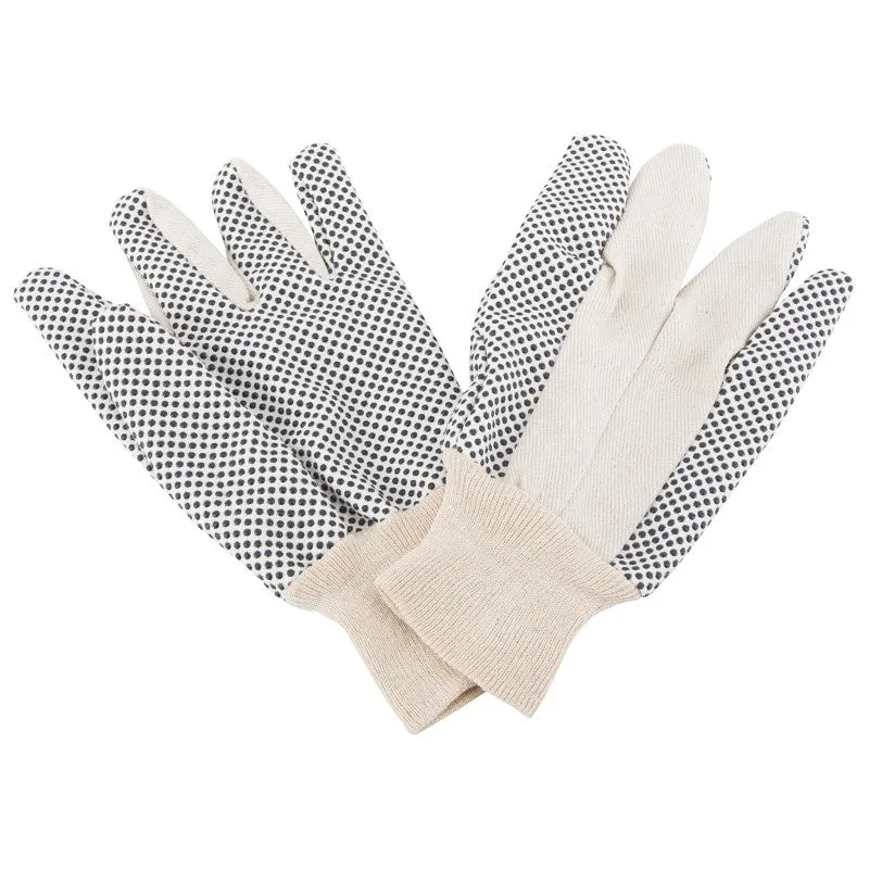 Diamondback GV-522PVD-3L Cotton Work Gloves with PVC Dots, Men’s, One-Size, Straight Thumb, Knit Wrist Cuff, Fabric 80% Cotton 20% Polyester (Pack of 12)