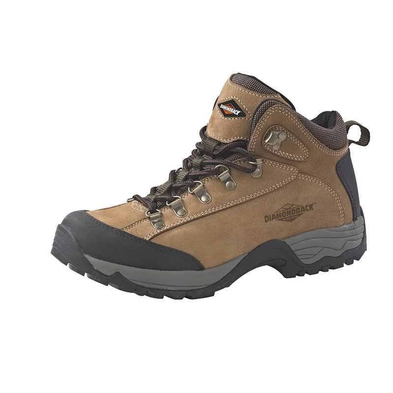 Diamondback HIKER-1-9.53L Soft-Sided Work Boots, 9.5, Medium W, Tan, Leather Upper, Lace-Up, With Lining