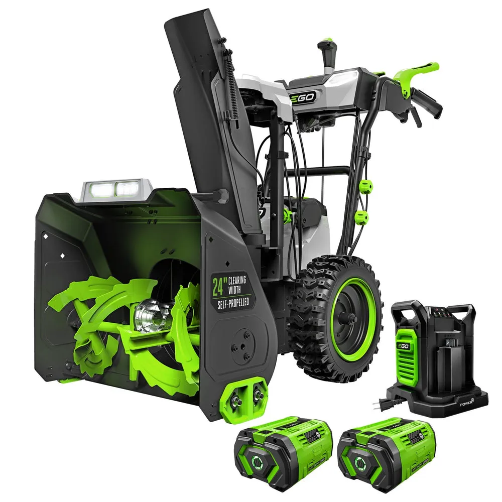 EGO SNT2416 POWER+ 24 in. Self-Propelled 2-Stage XP Snow Blower with Peak Power™ and 2 x 10.0 Ah Batteries and Dual Port Charger