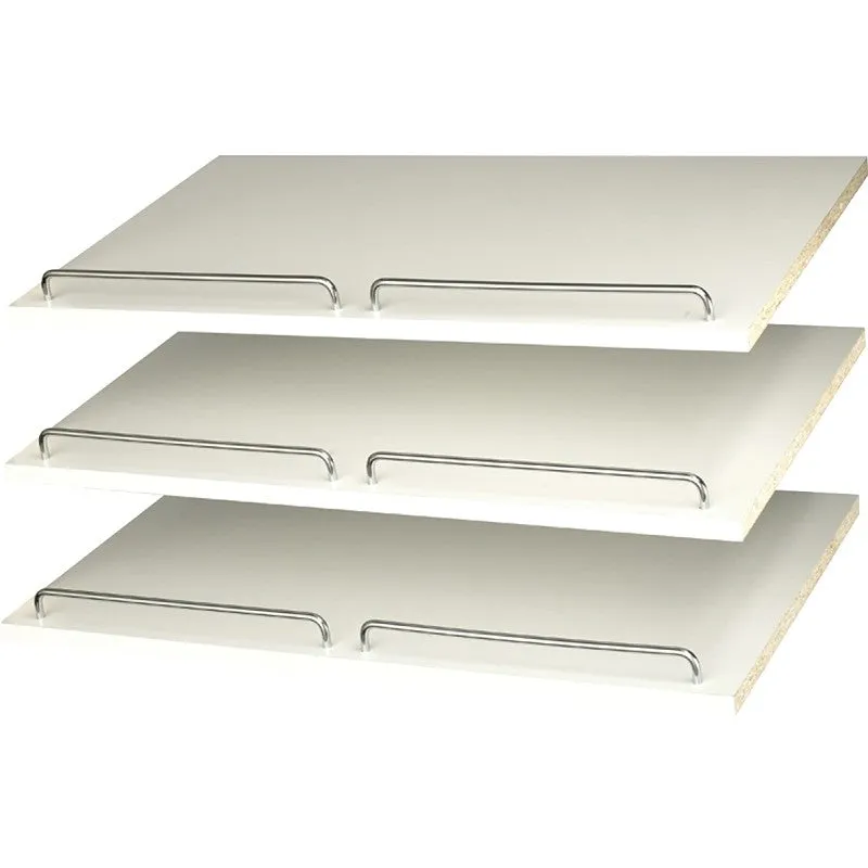 Easy Track RS1600 Series Shoe Shelf with Rail, White, 3-Shelf, 24 in W