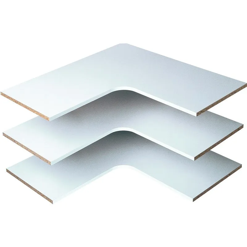 Easy Track RS3003 Series Corner Shelf, White, 14 in L, 29-7/8 in W