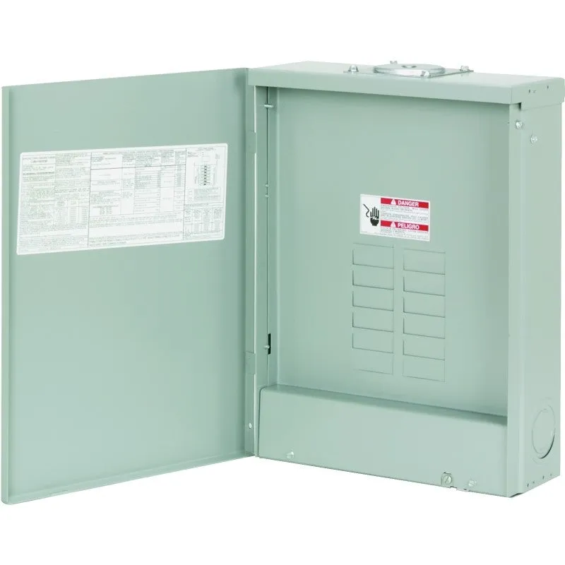 Eaton BRP12L200R Load Center, 200 A, 24-Pole, 12-Space, 24-Circuit, Plug-On Neutral, NEMA 3R Enclosure