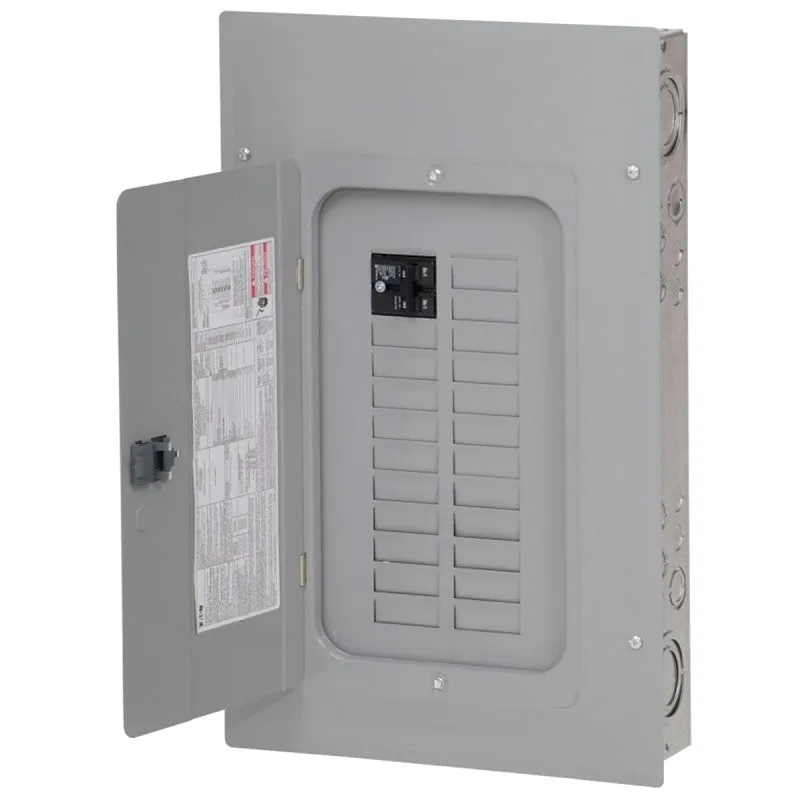 Eaton BRP20L125G Load Center, 125 A, 1-Pole, 20-Space, 40-Circuit, Main Lug, NEMA 1 Enclosure, Plug