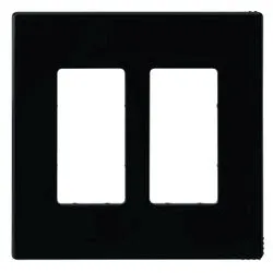Eaton PJS262BK-F-L Wallplate, 4-7/8 in L, 4.94 in W, 2-Gang, Polycarbonate, Black (Pack of 5)