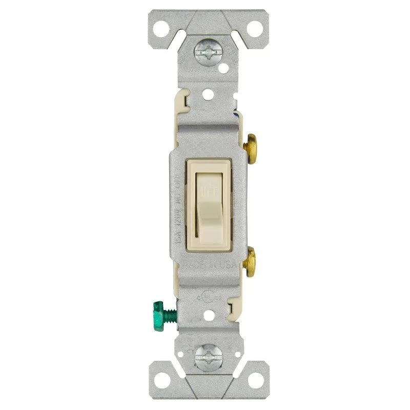 Eaton Wiring Devices 1301-7LA Series Toggle Switch, 1-Poles, Light Almond, 15 A, 120 V, Polycarbonate Housing Material (Pack of 10)
