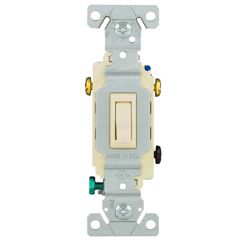 Eaton Wiring Devices 1303-7LA Series Toggle Switch, Light Almond, 15 A, 120 V, Polycarbonate Housing Material (Pack of 10)