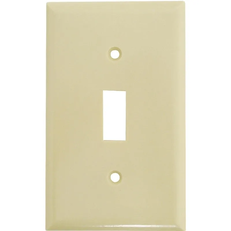 Eaton Wiring Devices 2134V-BOX Wallplate, Standard-Size, 4-1/2 in L, 2-3/4 in W, 1-Gang, Thermoset, Ivory, High-Gloss (Pack of 25)