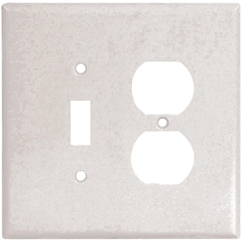 Eaton Wiring Devices 2148W-BOX Combination Wallplate, 4-1/2 in L, 4-9/16 in W, Oversize, 2-Gang, Thermoset, White (Pack of 10)