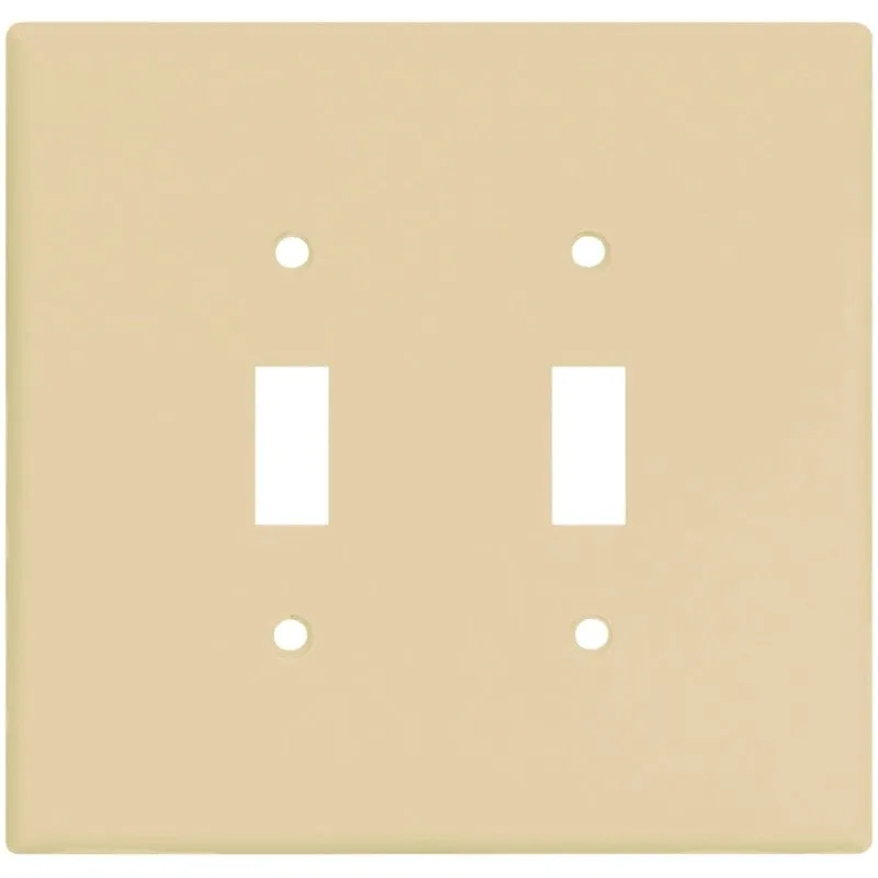 Eaton Wiring Devices 2149V-BOX Wallplate, 5-1/4 in L, 5.31 in W, 2 -Gang, Thermoset, Ivory (Pack of 10)