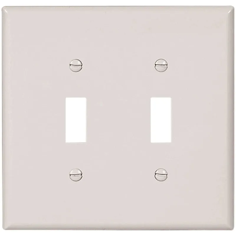 Eaton Wiring Devices 2149W-BOX Wallplate, 5-1/4 in L, 5.31 in W, 2 -Gang, Thermoset, White (Pack of 10)
