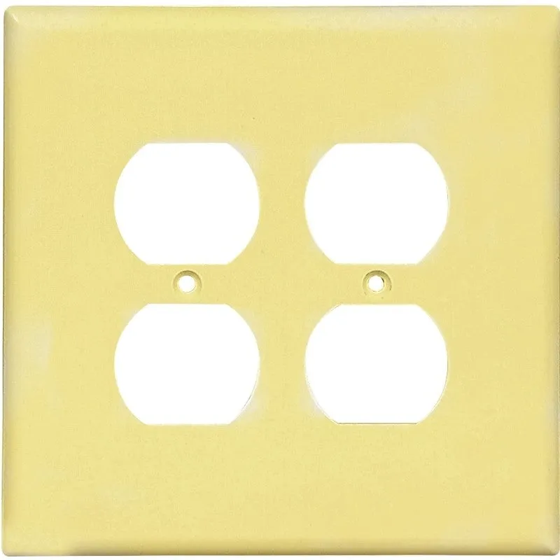 Eaton Wiring Devices 2750V-BOX Receptacle Wallplate, 5-1/4 in L, 5-5/16 in W, 2 -Gang, Thermoset, Ivory (Pack of 10)