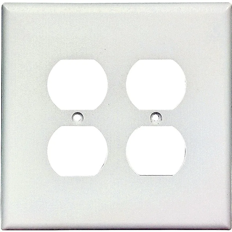 Eaton Wiring Devices 2750W-BOX Receptacle Wallplate, 5-1/4 in L, 5-5/16 in W, 2 -Gang, Thermoset, White (Pack of 10)