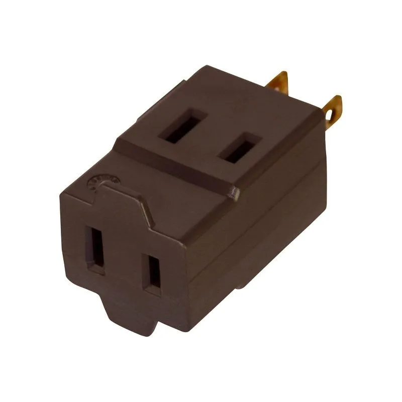 Eaton Wiring Devices 4400B-BOX Outlet Tap, 2-Pole, 15 A, 125 V, 3-Outlet, Brown, 1 in L x 1 in W x 2.38 in H (Pack of 10)