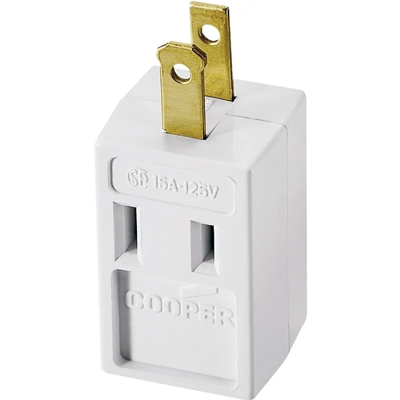 Eaton Wiring Devices 4400W-BOX Outlet Adapter, 2-Pole, 15 A, 125 V, 3-Outlet, NEMA: NEMA 1-15R (Pack of 10)
