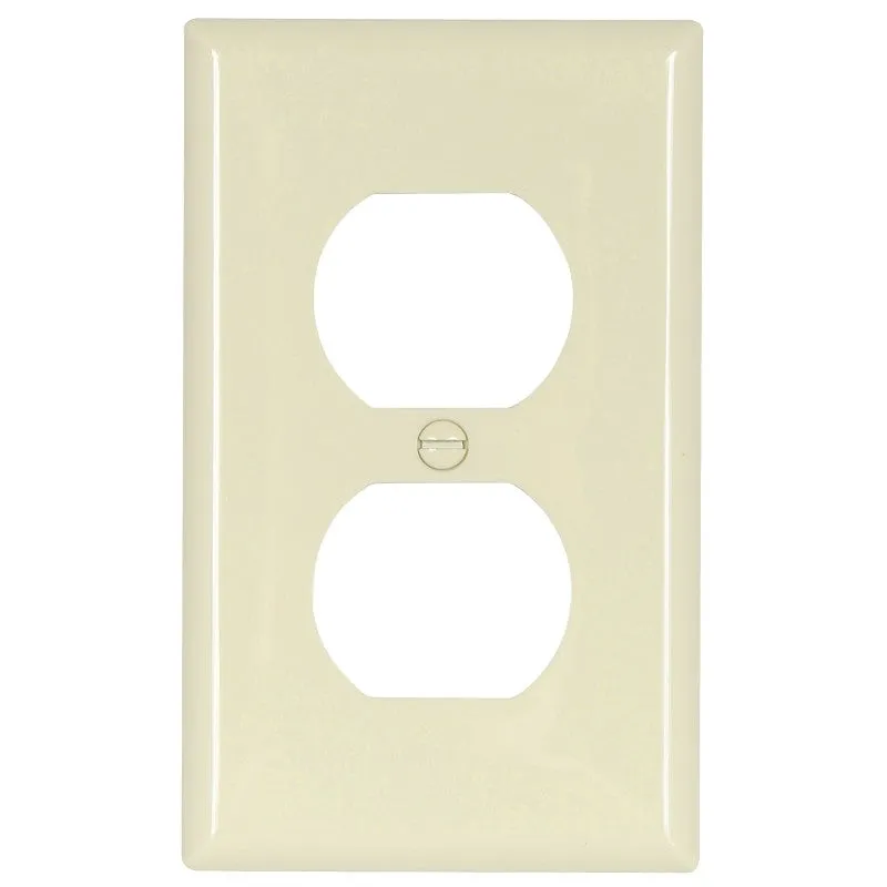 Eaton Wiring Devices 5132LA Receptacle Wallplate, 4-1/2 in L, 2-3/4 in W, 1 -Gang, Nylon, Light Almond, High-Gloss (Pack of 15)