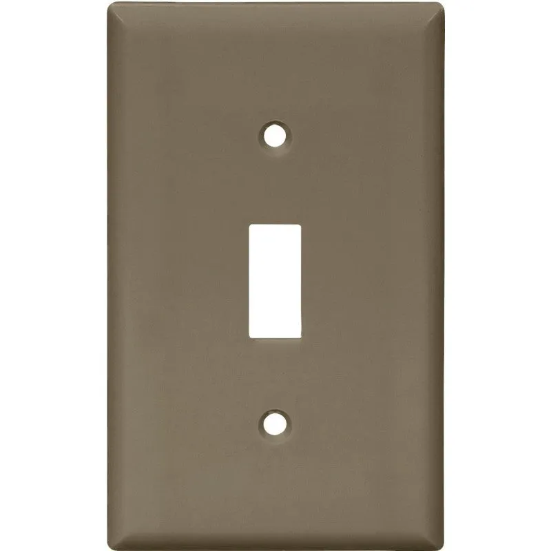 Eaton Wiring Devices 5134B-BOX Wallplate, 4-1/2 in L, 2-3/4 in W, 1 -Gang, Nylon, Brown, High-Gloss (Pack of 15)