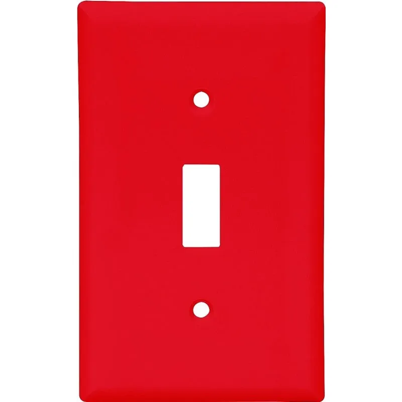 Eaton Wiring Devices 5134RD-BOX Wallplate, 4-1/2 in L, 2-3/4 in W, 1 -Gang, Nylon, Red, High-Gloss (Pack of 15)