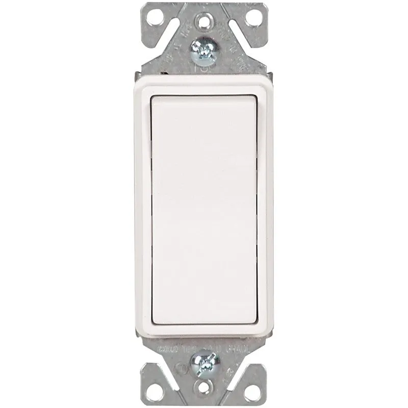 Eaton Wiring Devices 7500 Series 7511W-BOX Rocker Switch, 15 A, 120/277 V, SPST, Lead Wire Terminal, White, 1-Pole