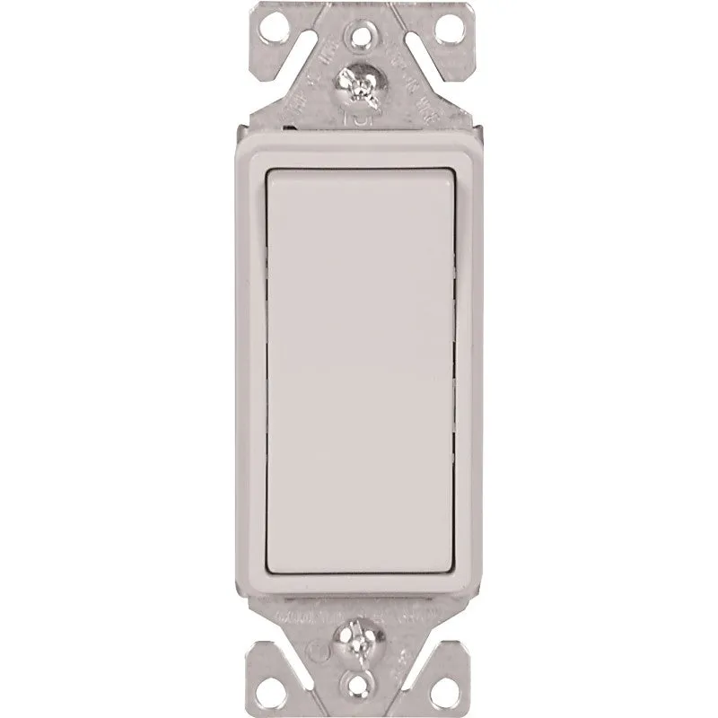 Eaton Wiring Devices 7500 Series 7513W-BOX Rocker Switch, 15 A, 120/277 V, 3-Way, Lead Wire Terminal, White, 1-Phase