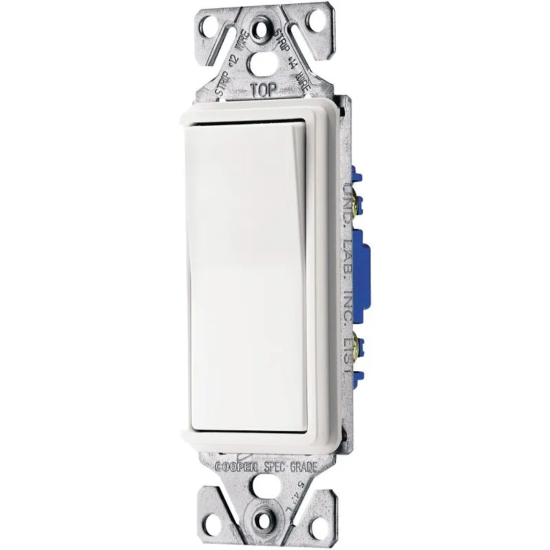 Eaton Wiring Devices 7500 Series C7511W-SP-L Rocker Switch, 15 A, 120/277 V, Lead Wire Terminal