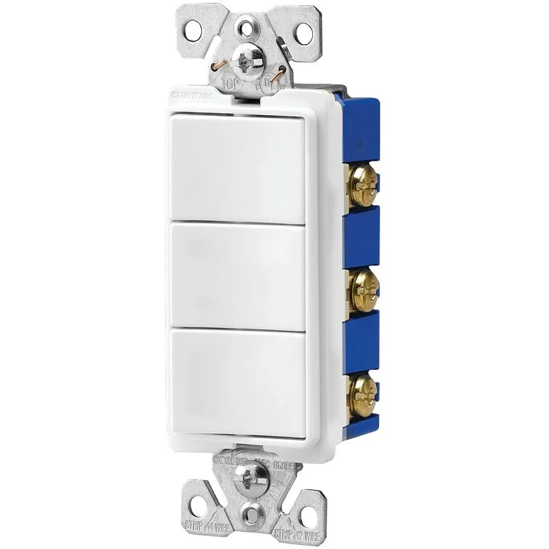 Eaton Wiring Devices 7700 Series 7729W-BOX Combination Switch, 15 A, 120/277 V, SPST, White