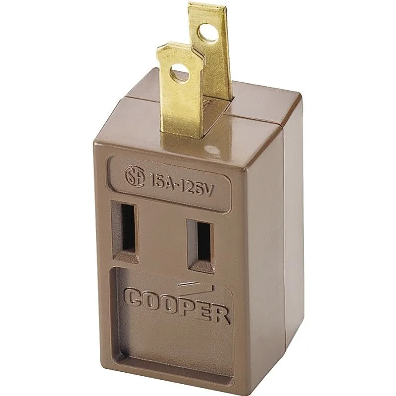 Eaton Wiring Devices BP4400B Outlet Tap, 2-Pole, 15 A, 125 V, 3-Outlet, Brown, 6 in L x 3.3 in W x 5.8 in H (Pack of 5)